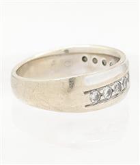 14K 8.6g Solid White Gold Mens Diamond Classic Tradition Wedding Band Size-10.5